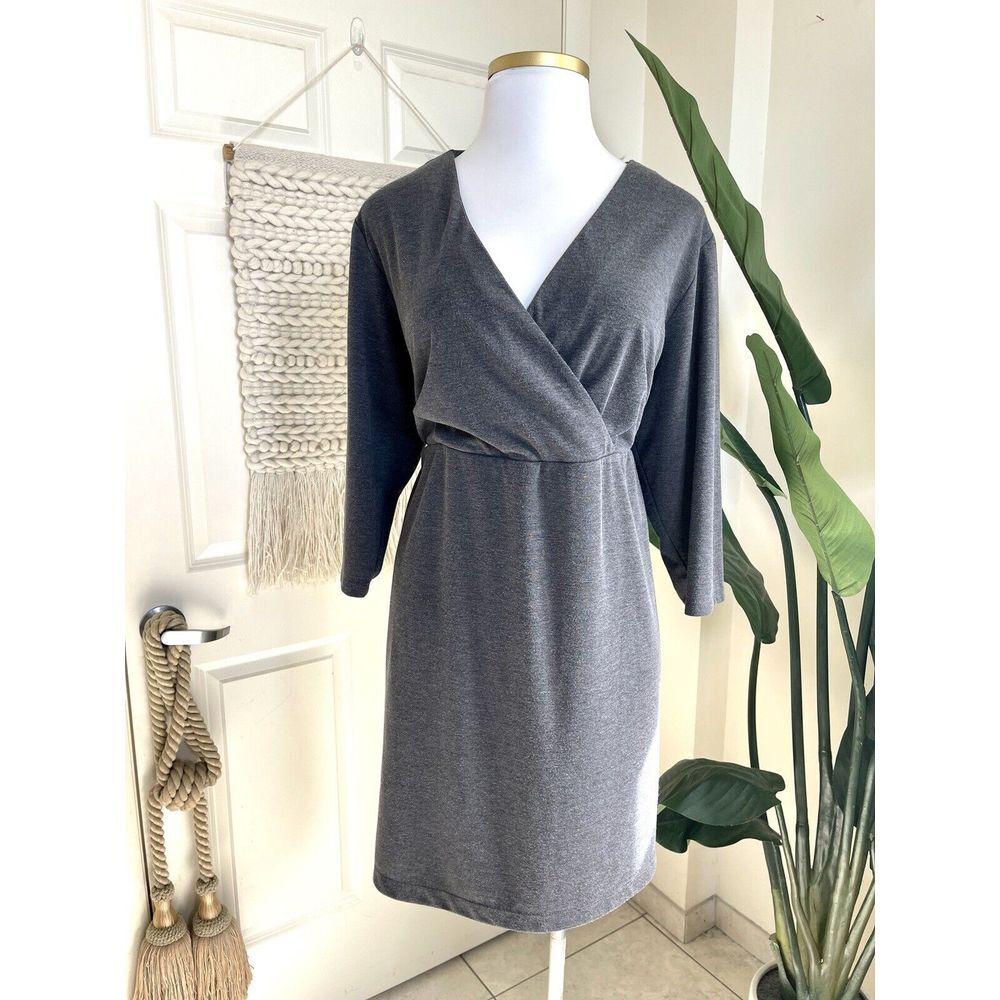 Lane Bryant Design & Co Knit Plus Size 26/28 Dress‎ MIDI Gray